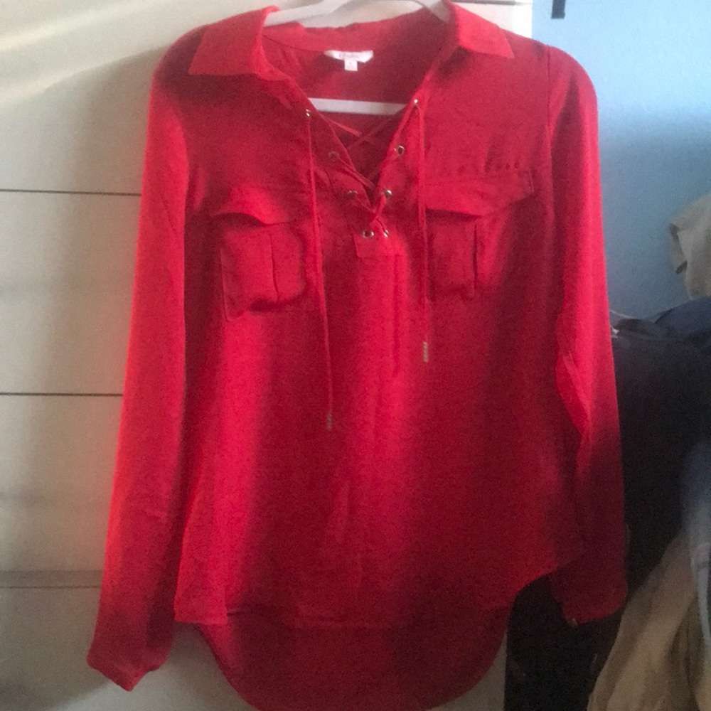 Pretty red collared blouse